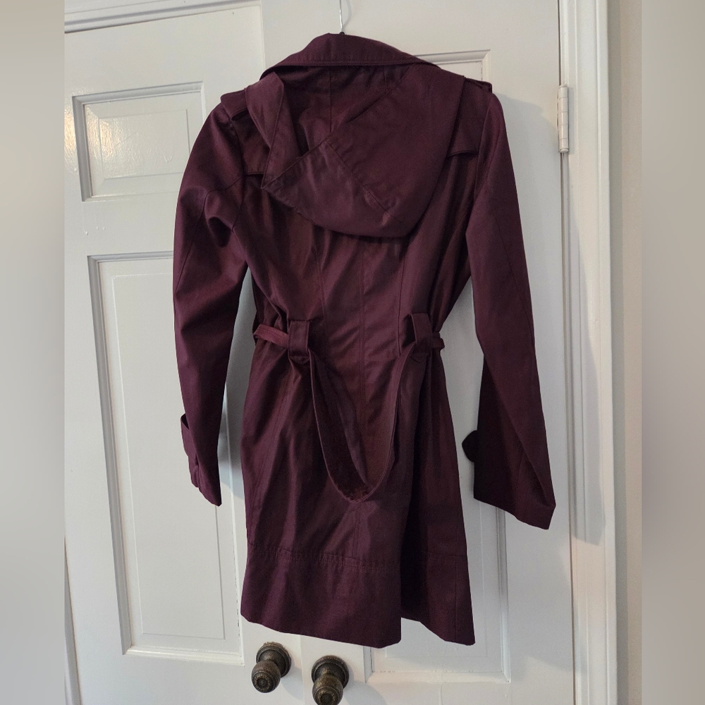 Jones New York Women’s Trench Coat – Plum/Burgundy Color - Picture 2 of 3